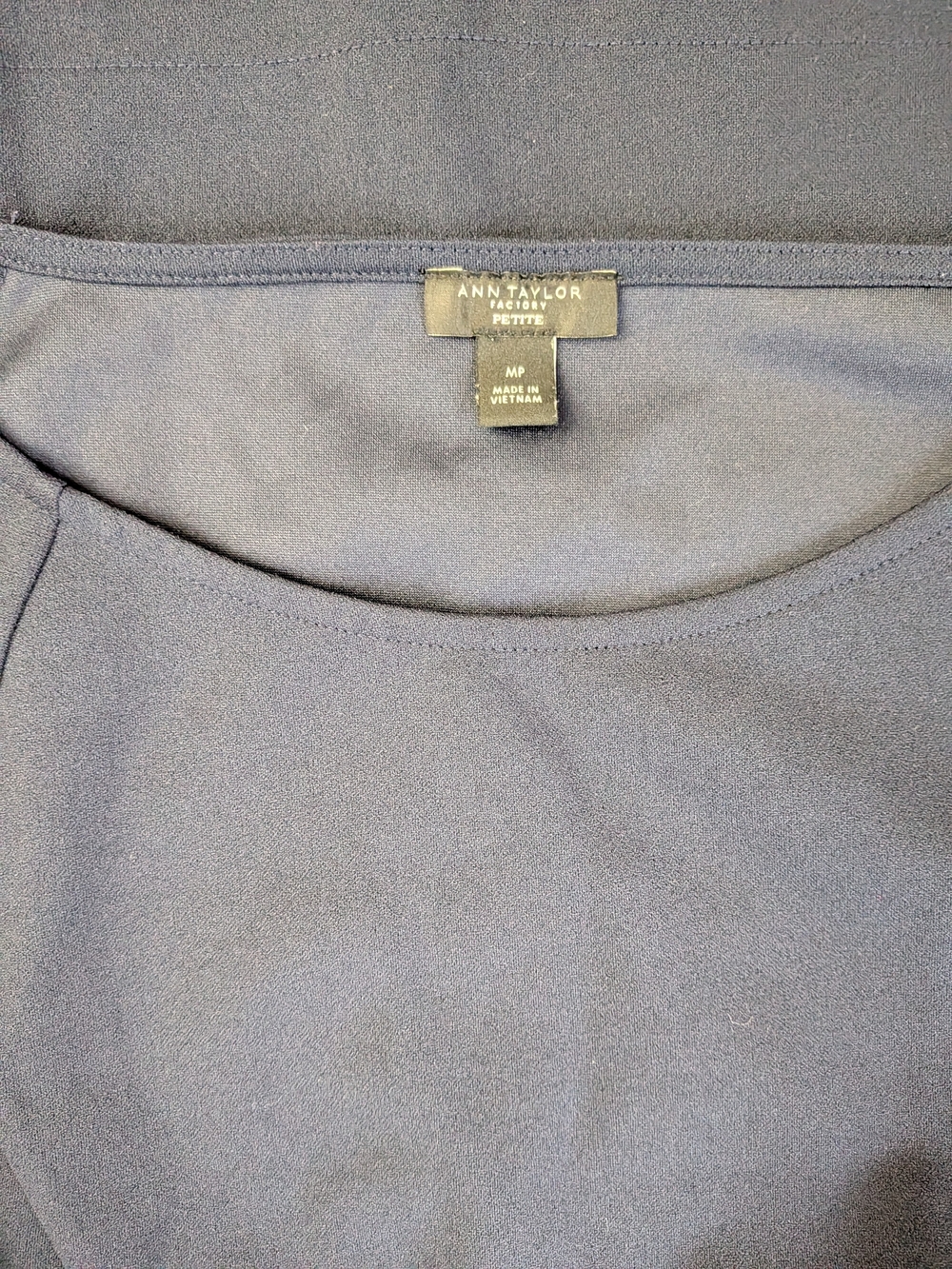 Ann Taylor Navy Short-Sleeve Fit-and-Flare Mini Dress - Picture 2 of 2
